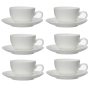 LA PORCELLANA BIANCA Essenziale 100 ml 6 szt. - filiżanki do espresso porcelanowe ze spodkami