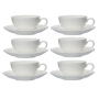 LA PORCELLANA BIANCA Essenziale 220 ml 6 szt. - filiżanki do kawy i herbaty porcelanowe ze spodkami