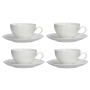 LA PORCELLANA BIANCA Essenziale 350 ml 4 szt. - filiżanki do kawy i herbaty porcelanowe ze spodkami