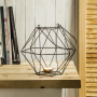 Lampion dekoracyjny druciany metalowy CEDRIC CZARNY 21 cm
