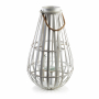 Lampion dekoracyjny wiklinowy MONDEX LUCIE WHITE 72 cm