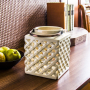 Lampion dekoracyjny ceramiczny DUO BASKET KREMOWY 18 cm
