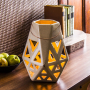 Lampion dekoracyjny ceramiczny DUO STAR KREMOWY 28 cm