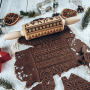 LEGALNE WAŁKI Christmas Lines 24 cm - mały wałek świąteczny do ciasta obrotowy drewniany