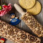 LEGALNE WAŁKI Folk 24 cm - mały wałek dekoracyjny do ciasta obrotowy drewniany
