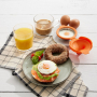 LEKUE Egg 2 szt. pomarańczowe - foremki do gotowania jajek w koszulkach silikonowe