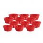 LEKUE Slico 12 szt. czerwone - foremki do pieczenia muffinek i babeczek silikonowe