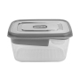 Lunch box / Śniadaniówka dwukomorowa plastikowa ACTIVE SZARA 1.7 l