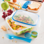 Lunch box plastikowy trzykomorowy z wkładem chłodzącym i sztućcami SNIPS TAKE AWAY 1,5 l