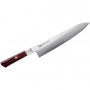 MCUSTA Zanmai Supreme Hammered 24 cm czerwony - nóż szefa kuchni ze stali nierdzewnej 
