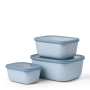 MEPAL Cirqula Oblong Nordic Blue II 6 el. niebieskie - miski kuchenne plastikowe z pokrywkami