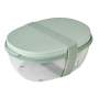 MEPAL Ellipse Saladbox Nordic Sage 1,9 l - lunch box / śniadaniówka dwukomorowa z pojemnikiem na sos