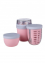 MEPAL Ellipse Set Nordic Pink 3 szt. jasnoróżowe - lunch box'y z widelcem plastikowe