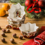 Miseczki do dipów i na przekąski porcelanowe CHRISTMAS MEMORIES BIAŁO-CZERWONE 4 szt.