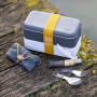 MONBENTO Bento Original 1 l - lunch box / śniadaniówka dwukomorowa ze sztućcami i serwetką OPINEL