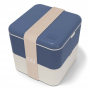 MONBENTO Bento Square Blue Natural 1,7 l kremowo - niebieski - lunch box / śniadaniówka dwukomorowa plastikowa 