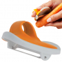 Nava Finger Peeler beżowo-pomarańczowa - obieraczka / obierak do owoców i warzyw ze stali nierdzewnej