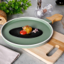 NAVA Terrestrial 26,5 cm czarny - talerz do serwowania przekąsek porcelanowy