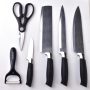 Noże kuchenne ze stali nierdzewnej z obierakiem i nożyczkami COOKINI BASIC KITCHEN 6 el.