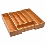 Organizer / Wkład do szuflady na sztućce bambusowy rozsuwany BAMBU SIETE 28,5-45 x 32 cm