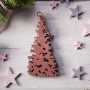 Ozdoba bożonarodzeniowa wisząca drewniana CHOINKA RÓŻOWA 20 cm