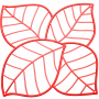 KOZIOL Leaf czerwone 4 szt. - panele dekoracyjne plastikowe na ścianę