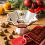 Patera stała na owoce i ciasto / owocarka porcelanowa EASY LIFE CHRISTMAS MEMORIES 9,5 cm