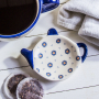 Podkładka ceramiczna na torebkę od herbaty FOLKLOR KÓŁKA KREMOWA