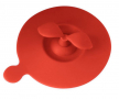 VIALLI DESIGN Livio Leaf czerwona 9 cm - pokrywka na kubek silikonowa