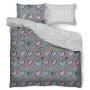 Pościel z mikrofibry MISS LUCY NOCHE COLOR HEARTS 160 x 200 cm