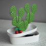 QUALY Caccessories kaktus biało zielony - Stojak na biżuterię plastikowy 
