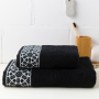 Ręcznik łazienkowy bawełniany MISS LUCY NAMUR CZARNY 70 x 140 cm