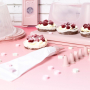 Rękaw cukierniczy plastikowy z 8 końcówkami CAKE JASNORÓŻOWY 25 x 13,5 cm