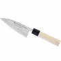 SATAKE S/D 12 cm jasnobrązowy - nóż leworęczny Deba ze stali nierdzewnej