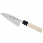 SATAKE S/D 15,5 cm jasnobrązowy - nóż leworęczny Deba ze stali nierdzewnej