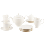 Serwis kawowy porcelanowy MARIAPAULA KLASYK ECRU na 6 osób (21 el.)