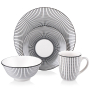 Serwis obiadowo-kawowy ceramiczny na 4 osoby (16 el.)