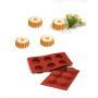 SILIKOMART Classic Daisy terakota - forma do pieczenia 6 muffinek i babeczek silikonowa