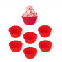 SILIKOMART Cupcakes Round Red 6 szt. czerwone - foremki do pieczenia muffinek i babeczek silikonowe