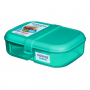 SISTEMA Ribbon Lunch 1,1 l zielony - lunch box trzykomorowy z pojemnikiem na jogurt