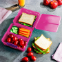 SISTEMA Lunch Cube 1,4 l różowy - lunch box / śniadaniówka trzykomorowa plastikowa