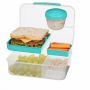 SISTEMA To Go Bento Lunch 1,65 l miętowy - lunch box trzykomorowy z pojemnikiem na jogurt