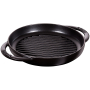 STAUB 22 cm czarna - patelnia grillowa żeliwna