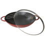 STAUB Cast 37 cm - patelnia / wok żeliwny z pokrywką