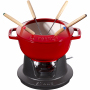 STAUB Fondue 1,6 l czerwony - zestaw do fondue żeliwny