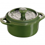 STAUB Gift Giving 200 ml ciemnozielona - kokilka ceramiczna z pokrywką