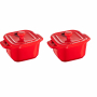 STAUB Xs-Minis 125 ml 2 szt. czerwone - kokilki / naczynia do zapiekania ceramiczne z pokrywkami