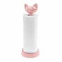 KOZIOL Miaou różowy 37 cm - stojak na ręczniki papierowe plastikowy