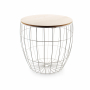 Stolik kawowy metalowy LOUIS BAMBOO BIAŁY 35 cm