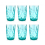 Szklanki do drinków i napojów szklane ELISE TURKUSOWE 300 ml 6 szt.